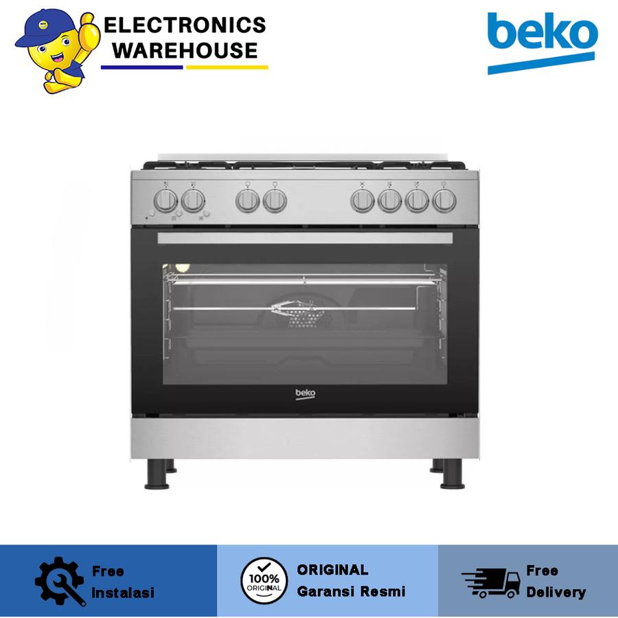 Beko Kompor Gas Oven 5 Tungku GG15123GXNS / GG 15123 GX NS Stainless Steel