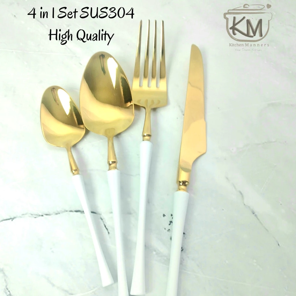 Sendok Garpu Sultan MEWAH Eropa Western Sekop / Spade 4 in 1 Set Stainless High Quality