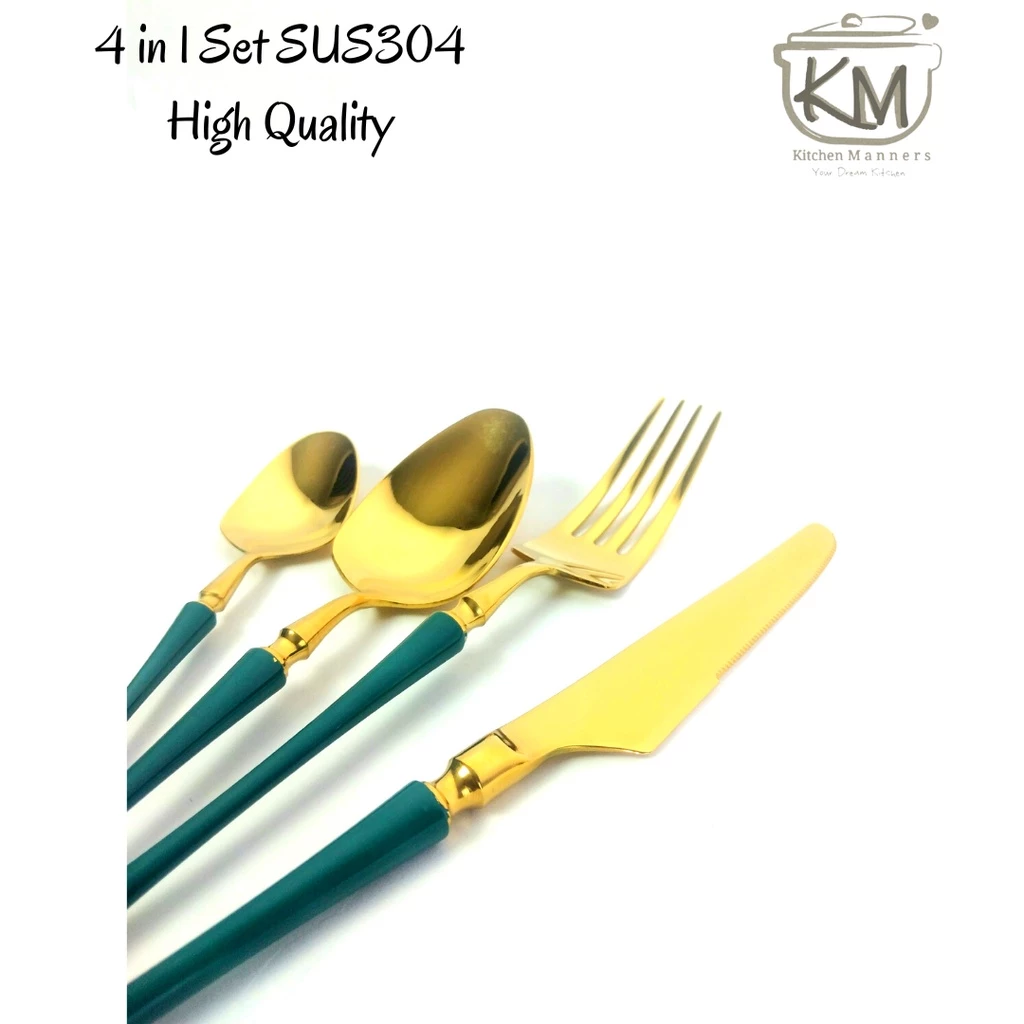 Sendok Garpu Sultan MEWAH Eropa Western Sekop / Spade 4 in 1 Set Stainless High Quality