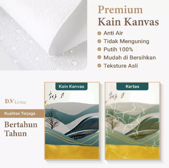 DVLIVING Hiasan Dinding Ruang Tamu Minimalis 80x57cm&40x57cm Mountain Green INCLUDE FRAME - MNTG A (2)