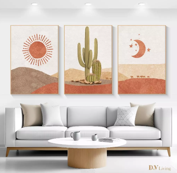 DVLIVING Hiasan Dinding Ruang Tamu Minimalis 80x57cm&40x57cm Mountain Red Fuji INCLUDE FRAME - MNTR A (7)