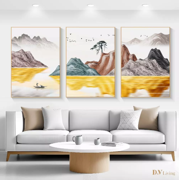 DVLIVING Hiasan Dinding Ruang Tamu Minimalis 80x57cm&40x57cm Mountain Red Fuji INCLUDE FRAME - MNTR A (6)