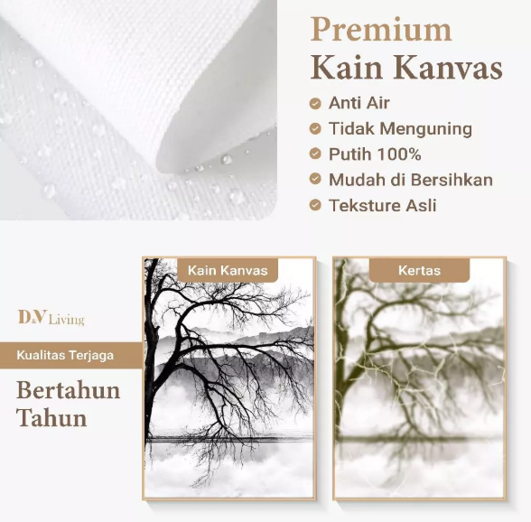 DVLIVING Hiasan Dinding Ruang Tamu Minimalis 80x57cm&40x57cm Mountain Green INCLUDE FRAME - MNTG A (3)