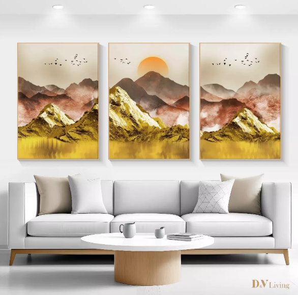 DVLIVING Hiasan Dinding Ruang Tamu Minimalis 80x57cm&40x57cm Mountain Red Fuji INCLUDE FRAME - MNTR A (4)