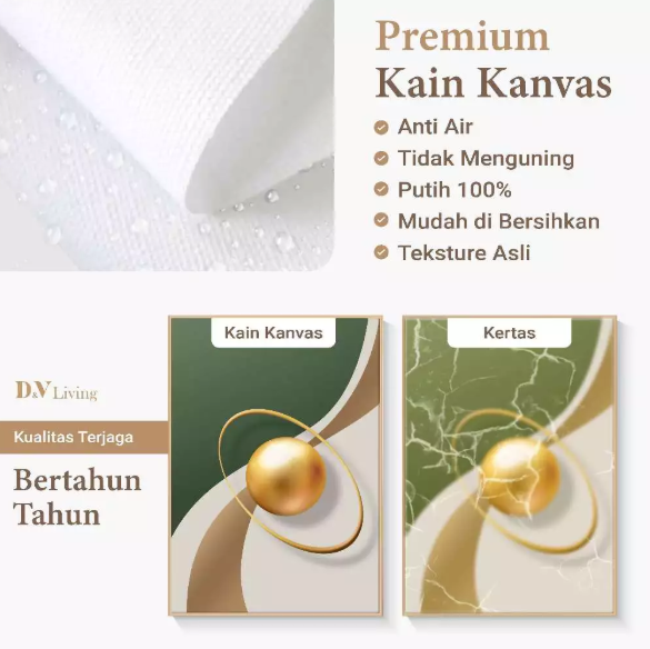 DVLIVING Hiasan Dinding Ruang Tamu Minimalis 80x57cm&40x57cm Geometric Sage White INCLUDE FRAME - GNGG 3 A (5)