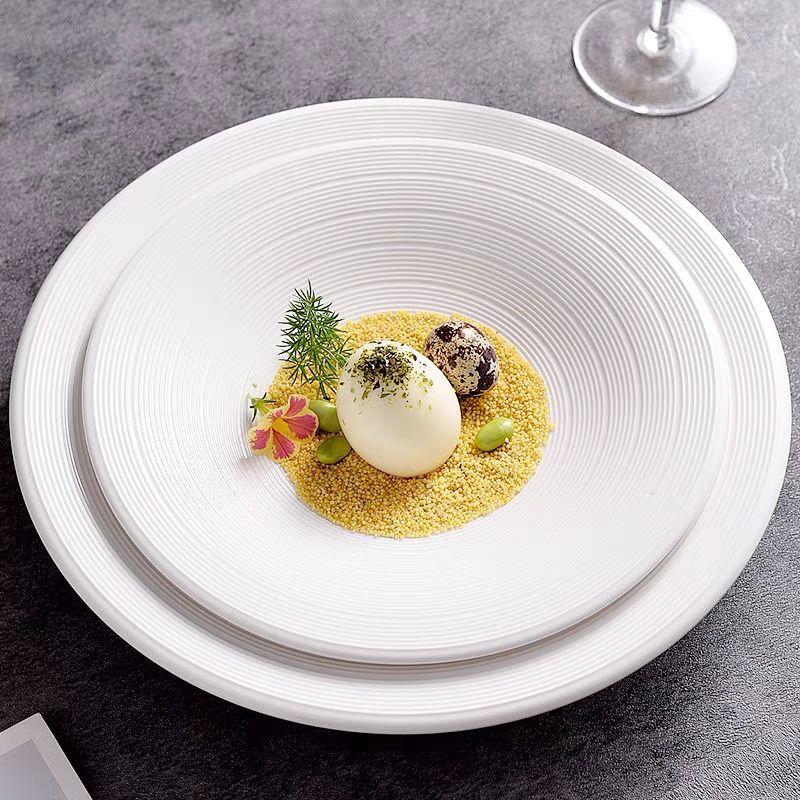 SYLA HOME - Round Clean aesthetic plate / Piring keramik putih / ceramic plates