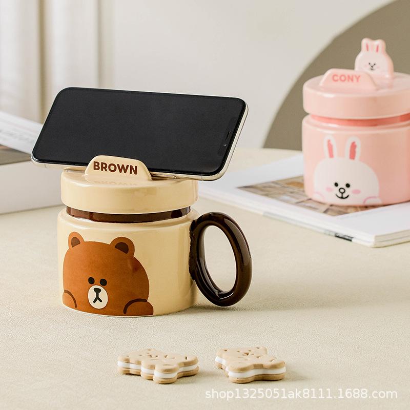 Brown Line Friends Mug Set / Gift box keramik / kado birthday