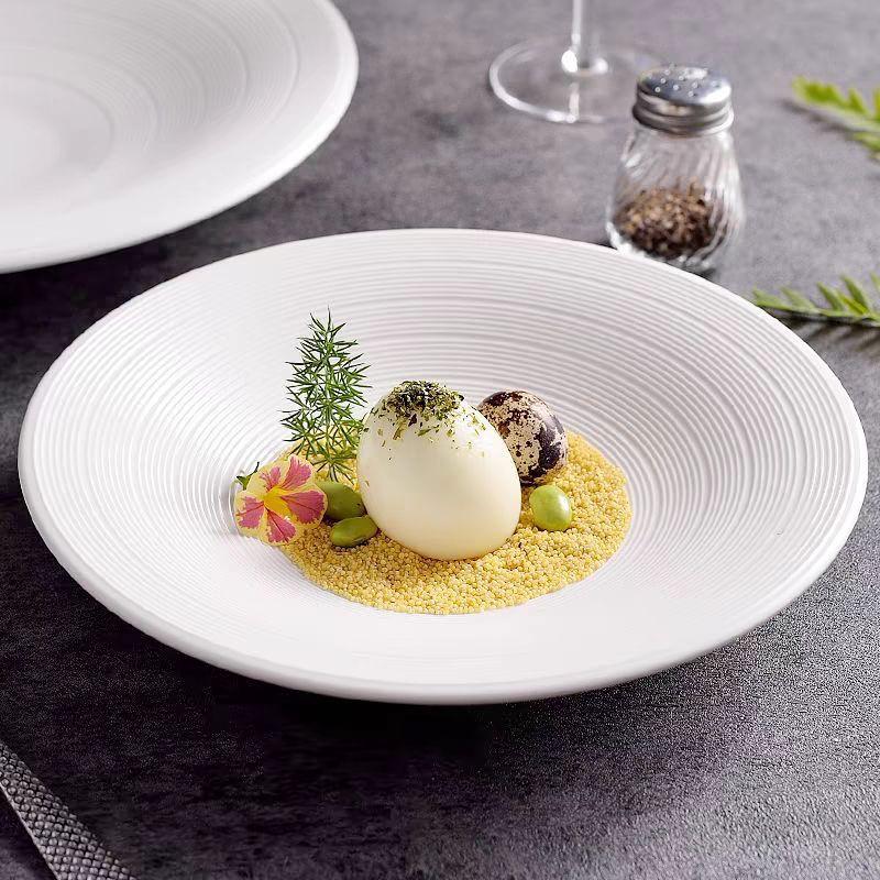 SYLA HOME - Round Clean aesthetic plate / Piring keramik putih / ceramic plates