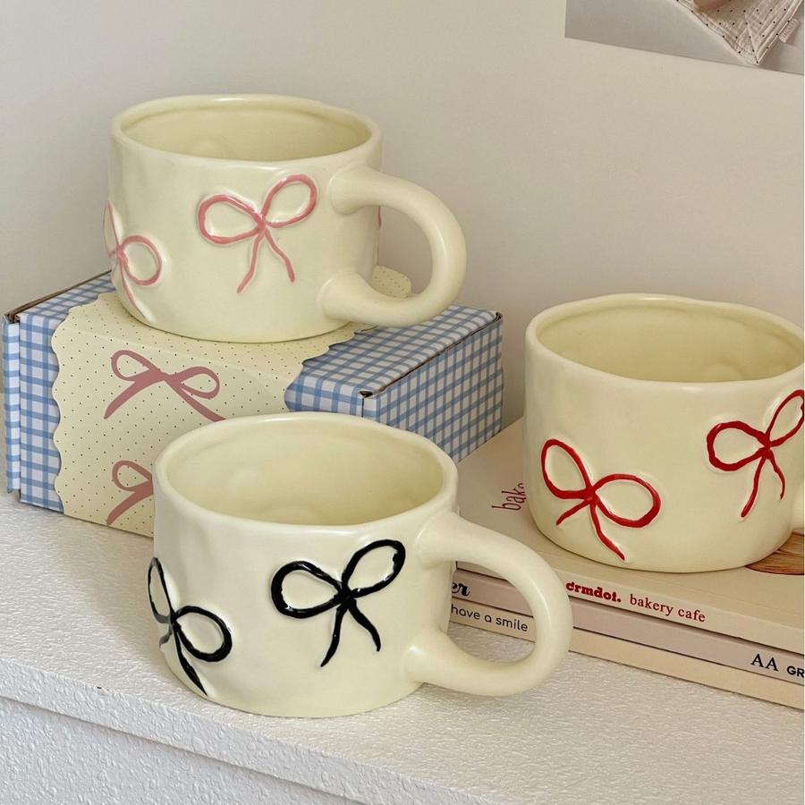 Ribbon Mug Ceramic Gift Box / kado ulang tahun / Gift set ceramic 